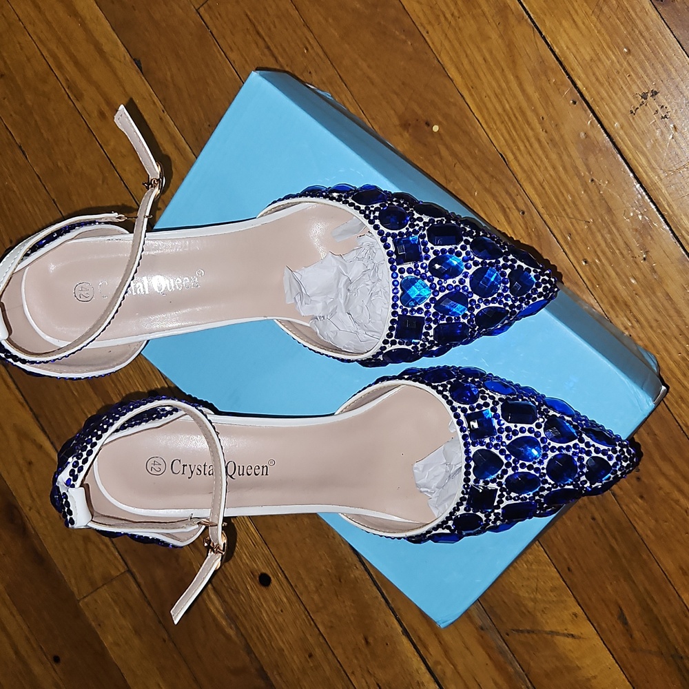 Blue Embellished Heels - Picture 2 of 10
